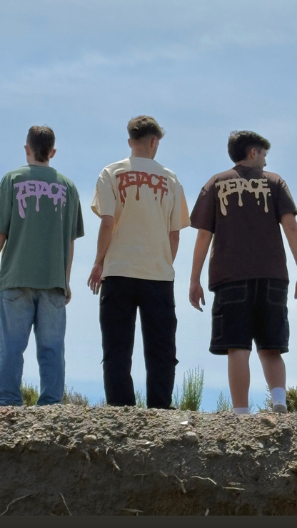 Beige Dripping Tee