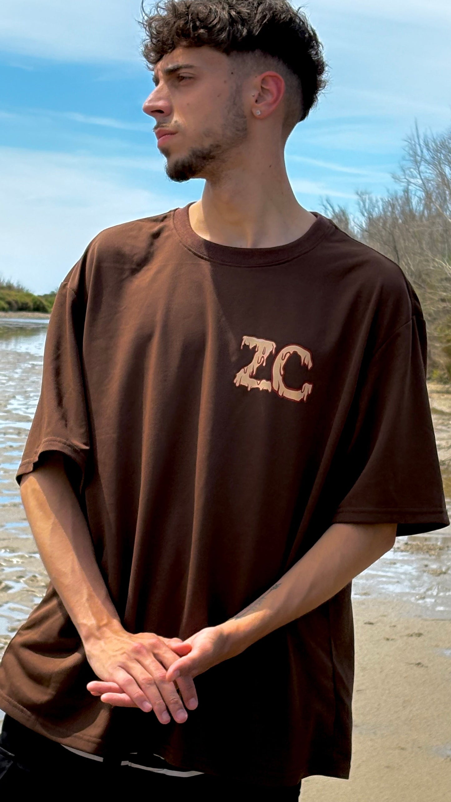 Brown Dripping Tee